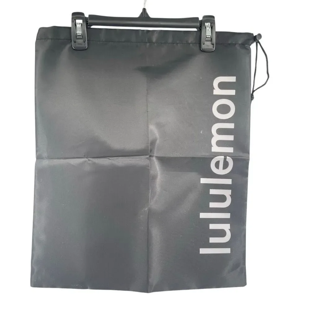 Lululemon Black Drawstring Storage Bag Shoe Gym Travel Pouch New